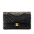 Chanel Vintage Classic Double Flap Medium Lambskin Leather Matelassè Shoulder Bag Black