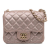 Chanel AB Chanel Pink Rose Gold Calf Leather Mini Square Classic Iridescent skin Single Flap Italy