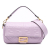 Fendi B Fendi Purple Light Purple Calf Leather Zucca Embossed Baguette Satchel Italy