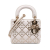 Christian Dior B Dior White Lambskin Leather Leather Mini Lambskin Cannage Lucky Star Studded Lady Dior Italy