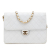 Chanel B Chanel White Lambskin Leather Leather CC Quilted Lambskin Single Flap France