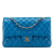 Chanel Classic Double Flap Medium Caviar Leather Matelassè Shoulder Bag Blue