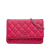 Chanel B Chanel Pink Hot Pink Lambskin Leather Leather Classic Lambskin Wallet on Chain Italy