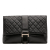 Chanel AB Chanel Black Lambskin Leather Leather CC Quilted Lambskin Grip Clutch Italy