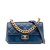 Chanel B Chanel Blue Dark Blue Calf Leather Small Quilted skin Straight Lined Flap Italy