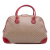 Celine B Celine Brown Beige with Red Coated Canvas Fabric Macadam Handbag Italy