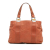 Gucci B Gucci Orange Dark Orange Calf Leather Medium Bamboo Libeccio Tote Italy