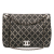 Chanel B Chanel Black Lambskin Leather Leather Quilted Metallic Distressed Lambskin CC Crystal Flap Italy