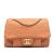 Chanel B Chanel Orange Peach Calf Leather Small Aged skin Chic Quilt Flap Italy