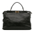 Fendi B Fendi Black Goatskin Leather Large Peekaboo Iconic Satchel Italy