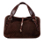 Celine B Celine Brown Suede Leather Macadam and Croc Embossed Bittersweet Hobo China