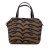 Fendi B Fendi Brown Canvas Fabric Zebra Print Handbag Italy