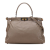 Fendi B Fendi Brown Taupe Calf Leather Medium skin Peekaboo Iconic Satchel Italy