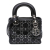 Christian Dior B Dior Black Satin Fabric Mini Cannage Strass Crystal Embellished Lady Dior Italy
