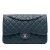 Chanel AB Chanel Blue Peacock Caviar Leather Leather Jumbo Classic Iridescent Caviar Double Flap Italy
