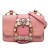 Miu Miu B Miu Miu Pink Goatskin Leather Madras Soft Calf Crystal Embellished Crossbody Italy
