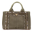 Prada B Prada Brown Dark Khaki Canvas Fabric Small Canapa Bijoux Satchel Italy