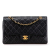 Chanel Vintage Classic Double Flap Medium Lambskin Leather Matelassè Shoulder Bag Black
