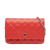 Chanel WOC Quilted Lambskin Leather 2-Ways Flap Crossbody Red