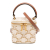 Celine AB Celine White Coated Canvas Fabric Mini Triomphe Vanity Case Italy