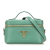 Prada AB Prada Green Mint Calf Leather Mini Vitello Daino Vanity Top Handle Bag Italy