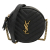 Saint Laurent AB Saint Laurent Black Calf Leather Grain De Poudre Chevron Round Vinyle Camera Bag Italy