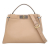 Fendi B Fendi Brown Beige Calf Leather Medium Peekaboo Iconic Satchel Italy