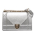 Christian Dior B Dior Silver Goatskin Leather Medium Metallic Ceramic Effect Deerskin Diorama Flap Italy
