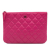 Chanel AB Chanel Pink Hot Pink Caviar Leather Leather Small Quilted Caviar O Case Clutch Italy