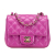 Chanel AB Chanel Purple Magenta Lambskin Leather Leather Mini Square Classic Lambskin Single Flap Italy