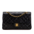 Chanel Vintage Classic Double Flap Medium Lambskin Leather Matelassè Shoulder Bag Black