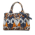 Prada B Prada Blue with Multi Canvas Fabric Small Floral Printed Canapa Satchel Italy