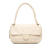 Chanel B Chanel White Ivory Calf Leather Quilted skin Expandable Zip Yacht Flap Italy