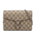 Gucci AB Gucci Brown Beige Coated Canvas Fabric GG Supreme Dionysus Chain Wallet Italy