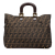 Fendi B Fendi Brown Canvas Fabric Large Zucca Twins Tote Italy