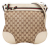 Gucci B Gucci Brown Beige Canvas Fabric GG Web Mayfair Crossbody Italy
