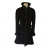 Chanel Manteau en laine garni de tweed noir