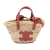 Celine B Celine Brown with Pink Raffia Natural Material Teen Triomphe Classic Panier Morocco
