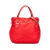 Prada B Prada Red Nylon Fabric Vitello Daino Trimmed Tessuto Satchel Italy