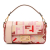 Fendi AB Fendi Pink Canvas Fabric Zucca Embroidered Baguette Satchel Italy