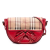 Burberry B Burberry Red Patent Leather Leather and Haymarket Check Coated Canvas Maydown Crossbody Italy