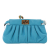 Fendi B Fendi Blue Light Blue Nappa Leather Leather Nappa Peekaboo Click Clutch On Strap Italy