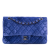 Chanel B Chanel Blue Velvet Fabric Medium Classic Double Flap France