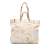 Chanel B Chanel Brown Beige Canvas Fabric Floral Shopping Tote France