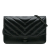 Chanel B Chanel Black Calf Leather Chevron Aged skin Gabrielle Wallet On Chain Italy