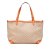 Gucci B Gucci Brown Beige with Orange Canvas Fabric Medium Diamante Craft Tote Italy