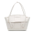 Bottega Veneta AB Bottega Veneta White Calf Leather Medium skin Maxi Intrecciato Arco Bag Italy