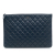 Chanel AB Chanel Blue Dark Blue Lambskin Leather Leather Large Quilted Lambskin O Case Clutch Italy