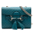 Gucci B Gucci Blue Peacock Calf Leather Mini Microguccissima Emily Crossbody Italy