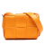 Bottega Veneta Orange Extra Mini Crinkled Lambskin Intrecciato Cassette Crossbody Italy